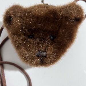 Vintage Gund Brown Faux Fur Teddy Bag Crossbody Coin Purse 6254